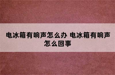 电冰箱有响声怎么办 电冰箱有响声怎么回事